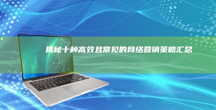 揭秘！十种高效且常见的网络营销策略汇总